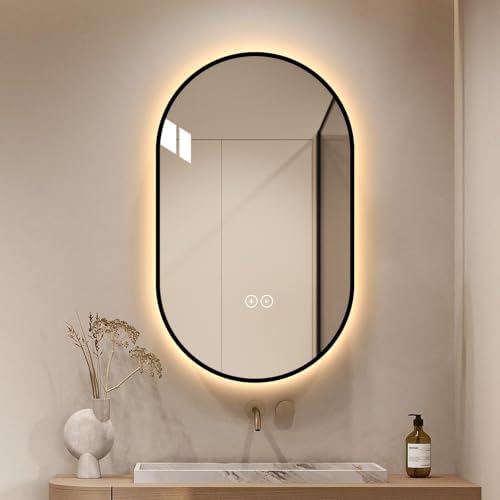 LAIYA 40X24 Inch Oval LED Bathroom Mirror by LAIYA
