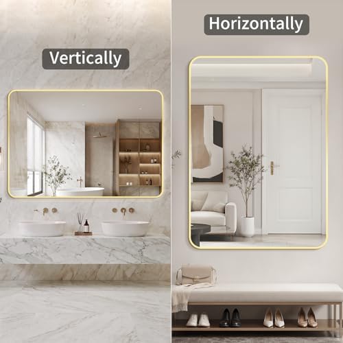 Bathroom Mirror, 30X48 Inch Black Metal Framed Mirror - Image 4