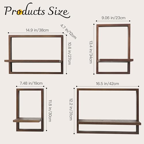 Floating Shelves for Wall, Decorative Wall Shelves, Plants Shelf Framed - Image 3