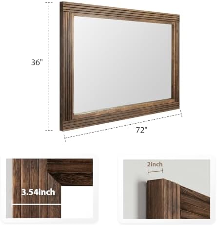 YOSHOOT Hand-Made Wooden Spliced Wall Mirror - Image 4
