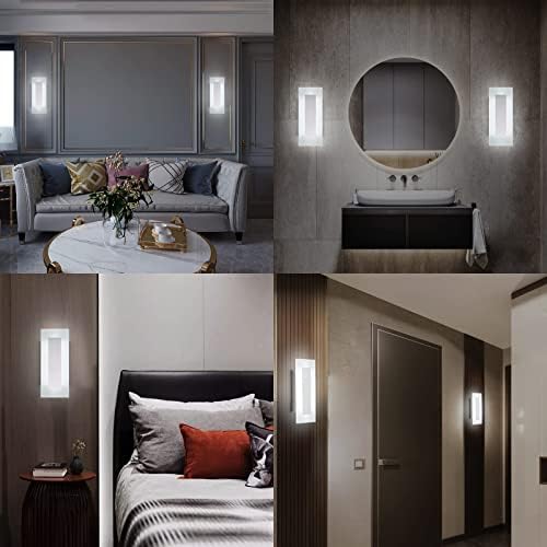 LMQNINE Modern LED Acrylic Wall Sconce Warm White Light Chrome 6000K - Image 6