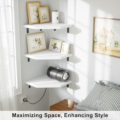 Alsonerbay Pine Wood Corner Shelves - Image 6