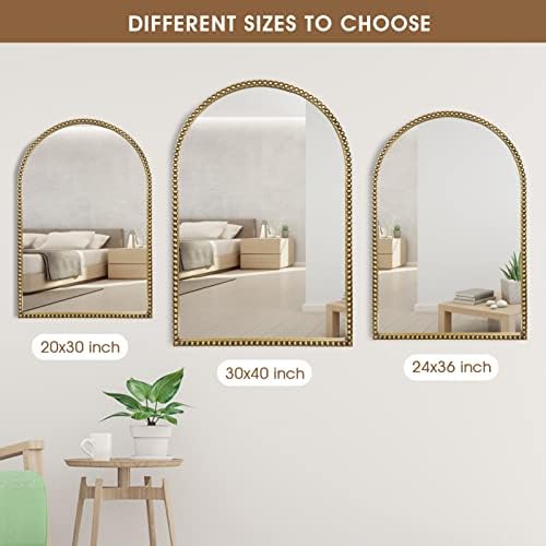 Arched Wall Mirror for Bathroom, Large Modern Distressed Hanging Wall Decor for - Image 7