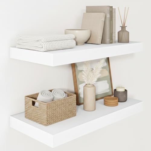 Vivelove 12" Deep Floating Shelves 24x12” Set of 2 by VIVELOVE