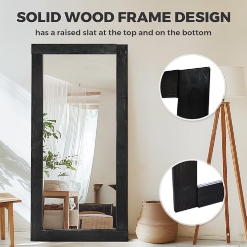 71x32in Full Length Mirror, Solid Wood Convex Frame - Image 4