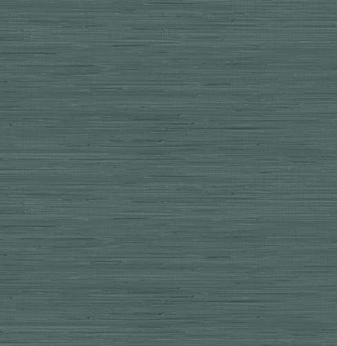 NuWallpaper x Society Social Peacock Classic Faux Grasscloth Peel & Stick by NuWallpaper