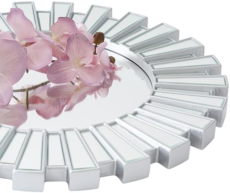 SHYFOY 23.6" Silver Sunburst Wall Mirror, Large Decorative Wall Mirror - Image 6