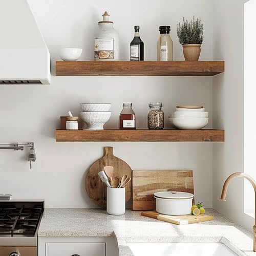 24in Rustic Brown Floating Shelves - Image 2