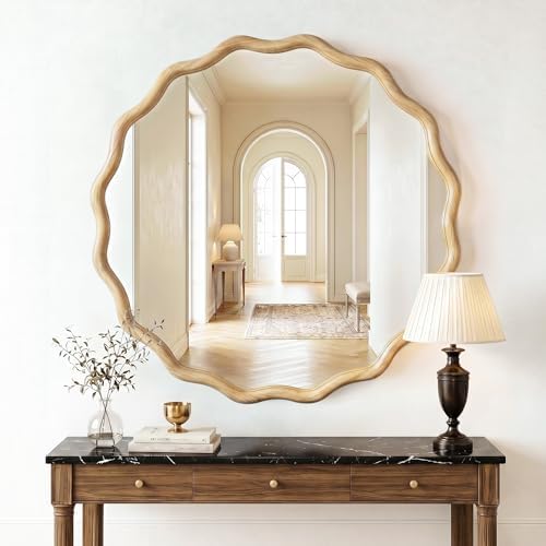 FICTOR Round Wood Wall Mirror - Image 7