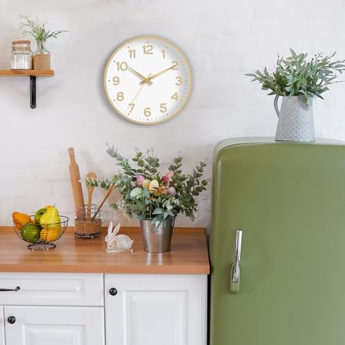 Roymnie 10 Inch Wall Clock Battery Operated Silent Non Ticking Analog - Image 2
