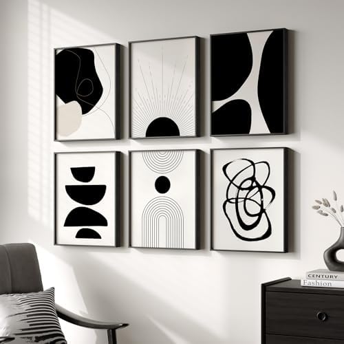 Framed Black and White Modern Abstract Wall Art by Cuspin