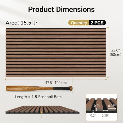 TONOR Wood Wall Panels for Interior Wall Decor-2 Pack 47.2" x 23.6" - Image 4