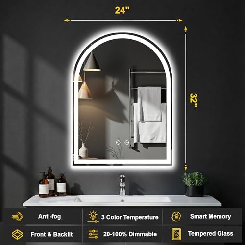 Arched LED Bathroom Mirror - Image 2