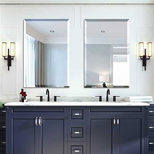Mirrorons Beveled Mirror 24x36 Frameless Bathroom Wall Mirror Shatterproof - Image 4