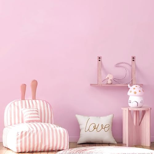 Yasinet 17.71" X 118" Pink Wallpaper Solid Color Peel and Stick Wallpaper Pink - Image 2