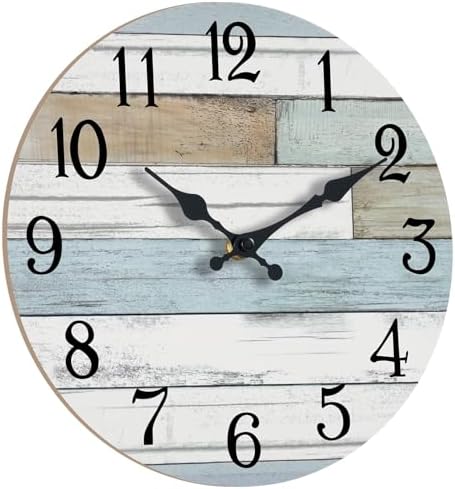 KECYET 10 Inch Wall Clock Battery Operated Silent Non Ticking Nautical - Image 3