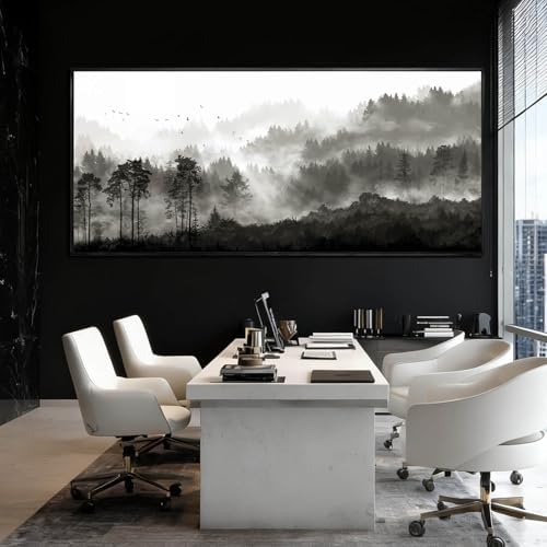 Black and White Wall Art Forest Home Wall Decor Modern Photo Prints 32"x70" Art - Image 2