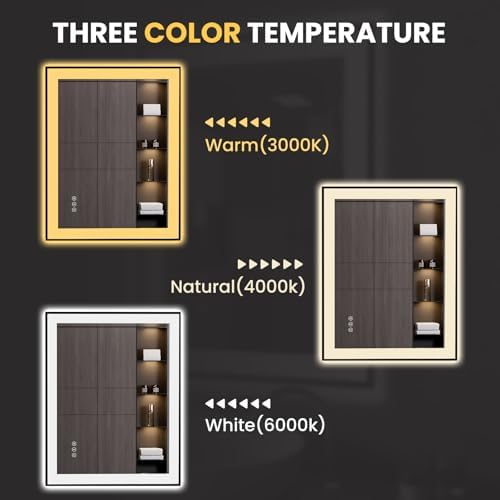 LOAAO 28"X36" LED Bathroom Mirror Black Framed - Image 6