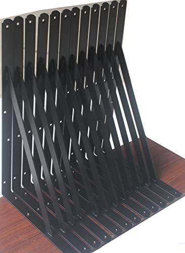 20 Pack L22 x H 12" Black Heavy Duty Shelf Brackets by MHMYDZ