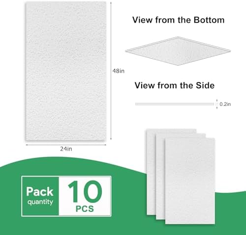 2ft x 4ft Stippled Popcorn Texture PVC Drop Ceiling Tiles – Fire-Rated - Image 2