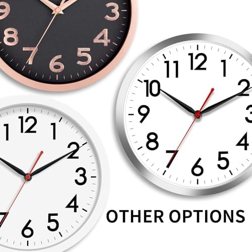 AKCISOT 10 Inch Wall Clock, Silent Battery Operated Analog Clock - Image 3