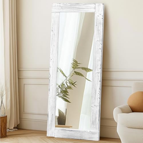 58x24in Full Length Mirror, Solid Wood Convex Frame - Image 7