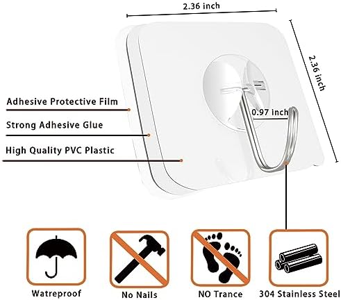 Latoxcaa Heavy Duty Adhesive Wall Hooks - Image 3