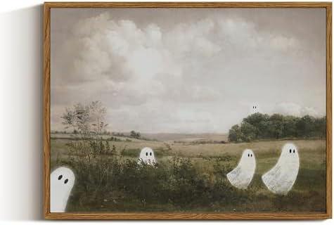 VIYYIEA Framed Halloween Wall art, Vintage Ghost Fall Prints by VIYYIEAART