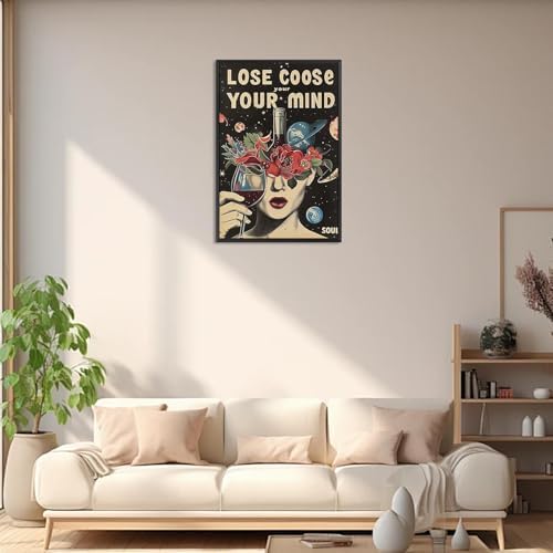 Vintage Lose Your Mind Your Coose Soul Flowers Posters Room Aesthetics Black - Image 2