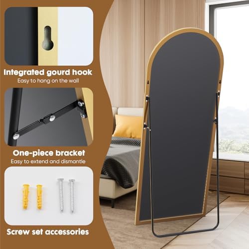 NEWBULIG Arched Full Length Floor Mirror 64"x21", Body Standing Mirror - Image 5