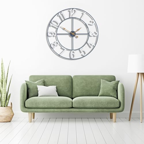 Sorbus Large Wall Clock, Metal Frame, Battery Powered - Image 5