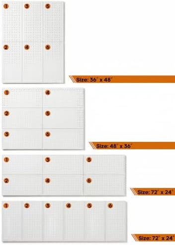 Peg Board, 6 Pack Metal Pegboard Panels and 76 Pcs Hooks and Baskets, Garage - Image 5
