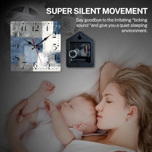 ArtSocket Square Wall Clock Silent Non-Ticking 12" Abstract Coastal - Image 2