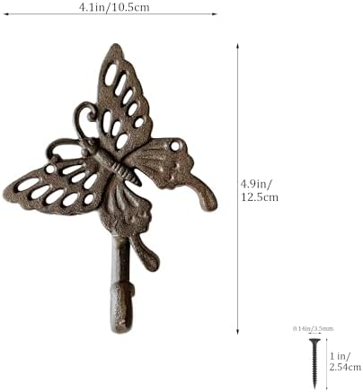 Rustic Butterfly-Shaped Decorative Wall Hook Rack Hangers - Image 2