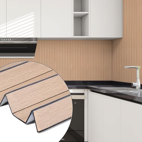 3D Faux Wood Slat Wall Panel – Peel and Stick Self Adhesive Soundproof Foam - Image 2