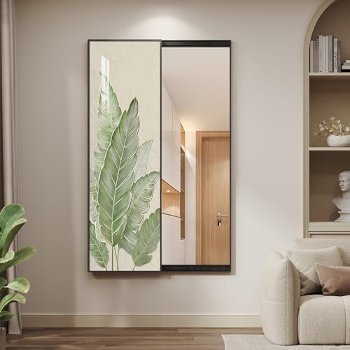 Framed Sliding Wall Mounted Green Full Length Mirror, Full Body Mirror - Image 2
