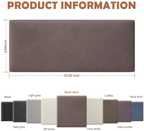 IFNOW Wall Mounted Headboard, Peel and Stick Panels, Dark Skin - Image 3
