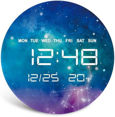 Digital Wall Clock, LED Virgo Design, Temperature Display by HOMLOVEHOME