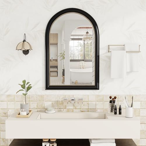 Axeman 22x30 Arched Wall Mirror, Decorative Bathroom Mirror, Traditional - Image 2