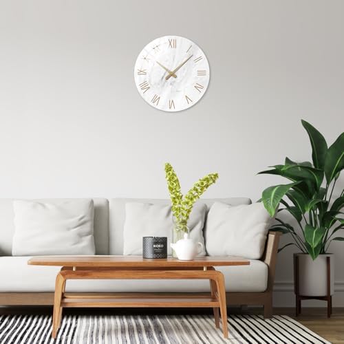 White Small Wall Clocks Battery Operated 12 Inch - Image 2