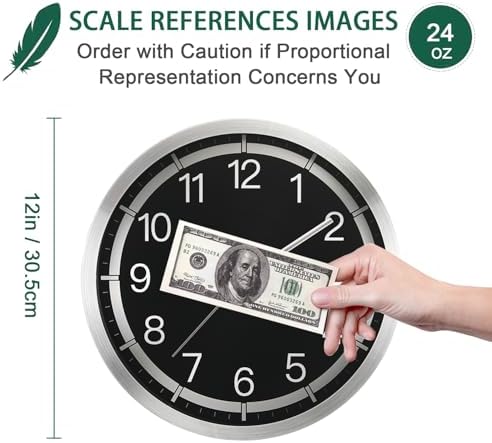 Silent Wall Clock Battery Operated, Modern Metal Wall Clock Decorative - Image 4