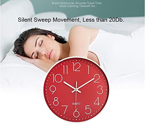 12 in Wall Clock Non-Ticking Quartz Silent Battery Operated Round Clocks Home - Image 2