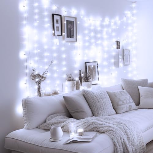 Minetom Curtain Lights, 300 LED Dimmable Twinkle Fairy Lights, 8 Modes - Image 6