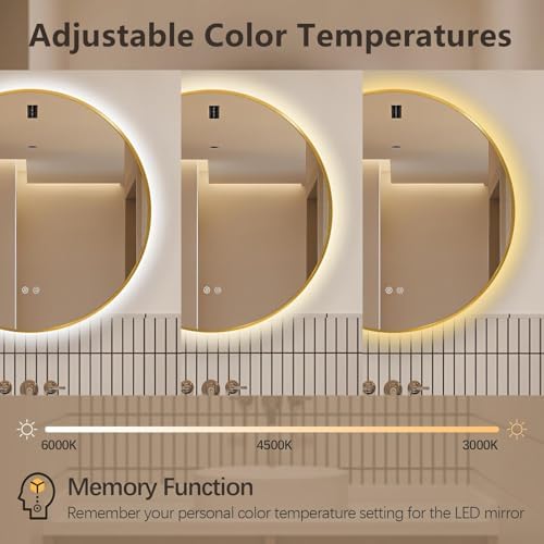 Niccy 32" Round LED Bathroom Backlit Mirror - Image 4