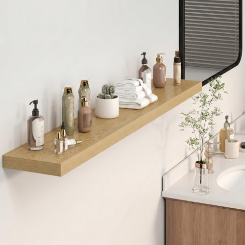 Heimlove Floating Shelves 55.1" W x 9.3" D Oak Set of 2 - Image 6