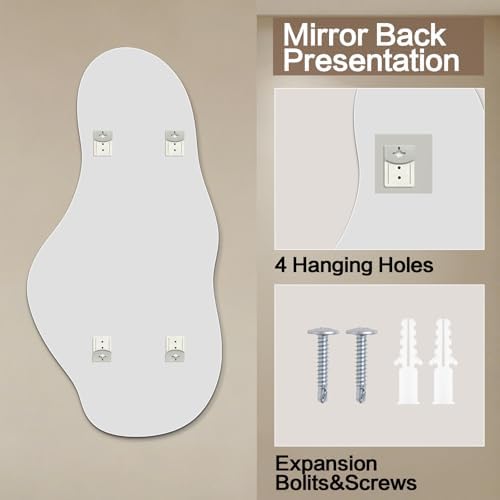 Niccy Irregular Full Length Mirror, Cloud Wall-Mounted Mirror - Image 2