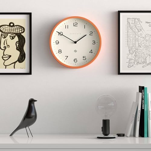 NEWGATE® Number Four Echo wall Clock | Modern Round Clock | 12" | Orange | Easy - Image 2