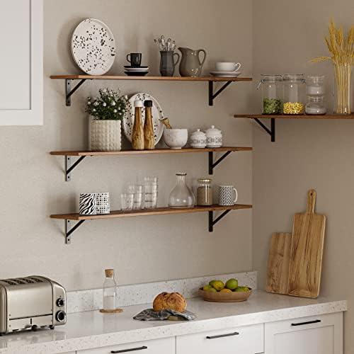 DINZI LVJ Long Wall Shelves, 47.3Inch Wooden Floating Shelves - Image 5