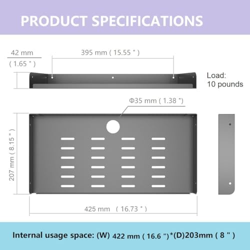 2 Pcs of Metal Floating Shelf Wall Mounted - Image 2