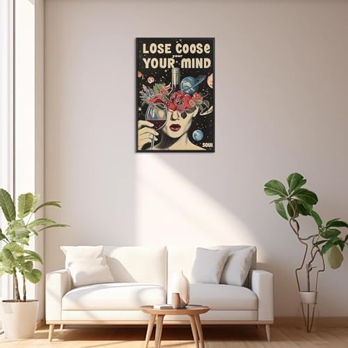 Vintage Lose Your Mind Your Coose Soul Flowers Posters Room Aesthetics Black - Image 3